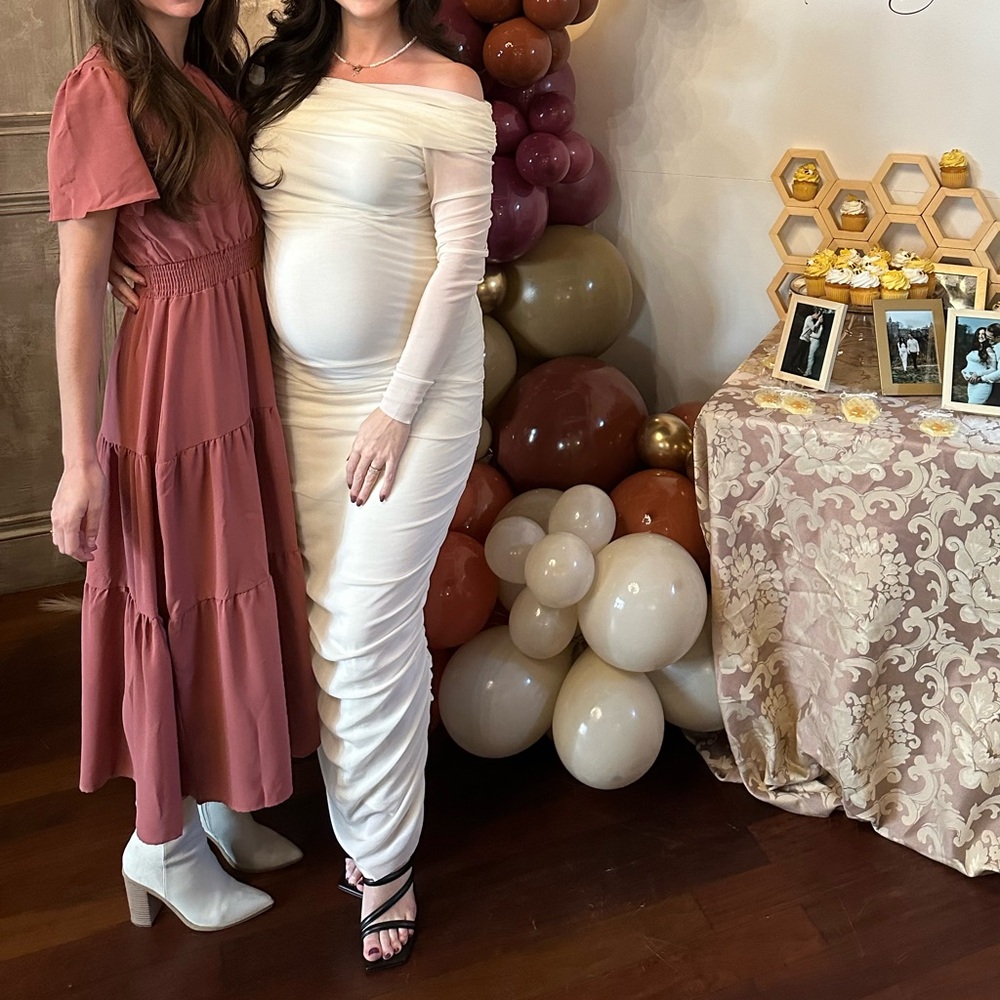 Short flutter sleeve round neck smocked waist tiered boho flowy maxi dress